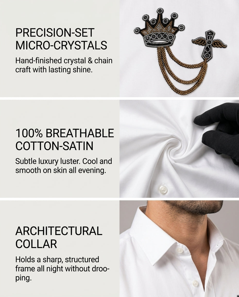 Crown and Crest White Designer Shirt