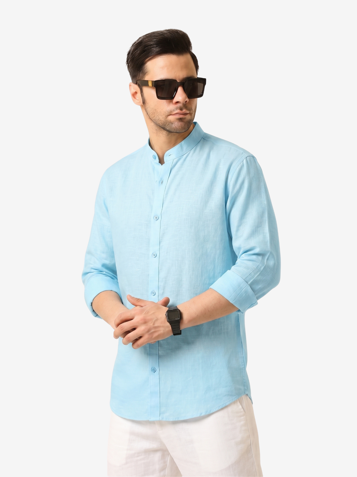 Glacier Blue Linen Shirt