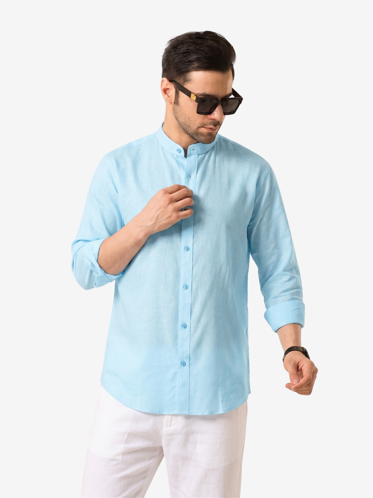 Glacier Blue Linen Shirt