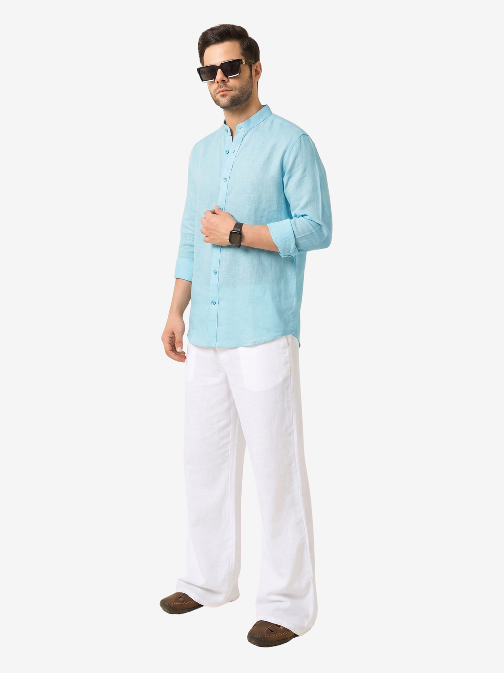 Glacier Blue Linen Shirt