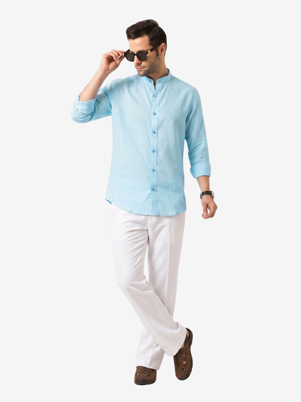 Glacier Blue Linen Shirt