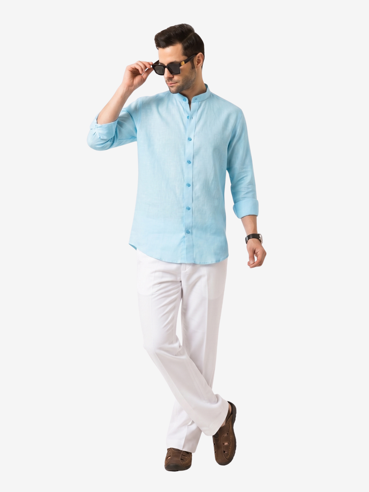 Glacier Blue Linen Shirt