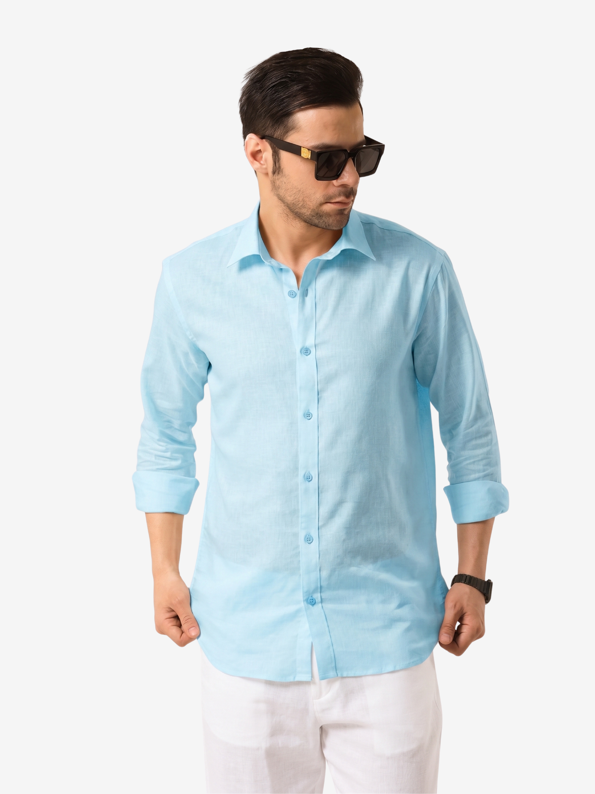 Glacier Blue Linen Shirt