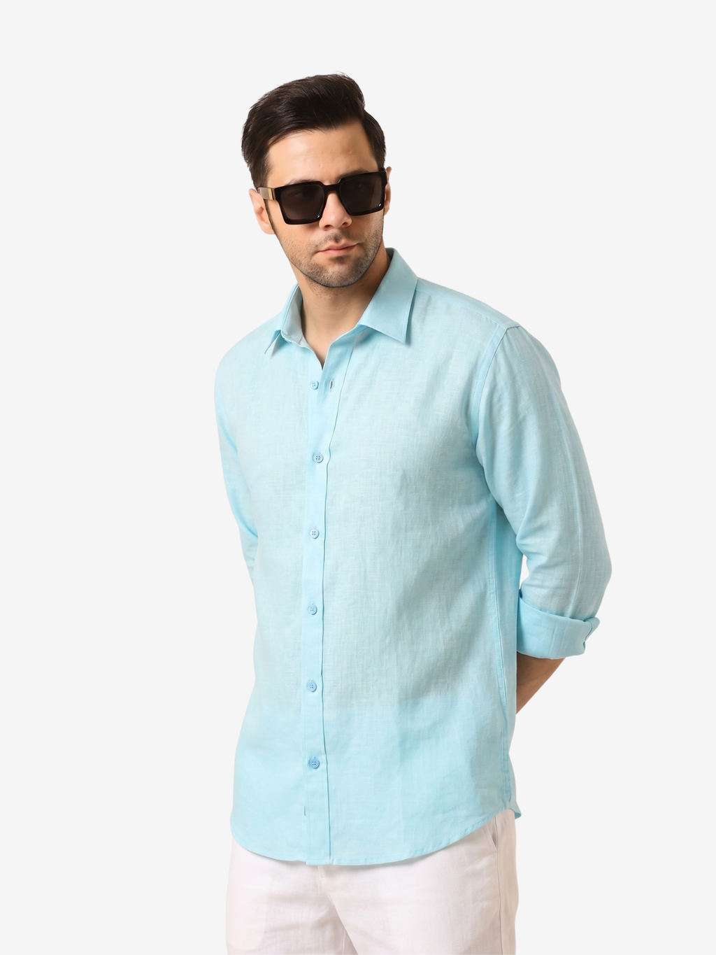 Glacier Blue Linen Shirt