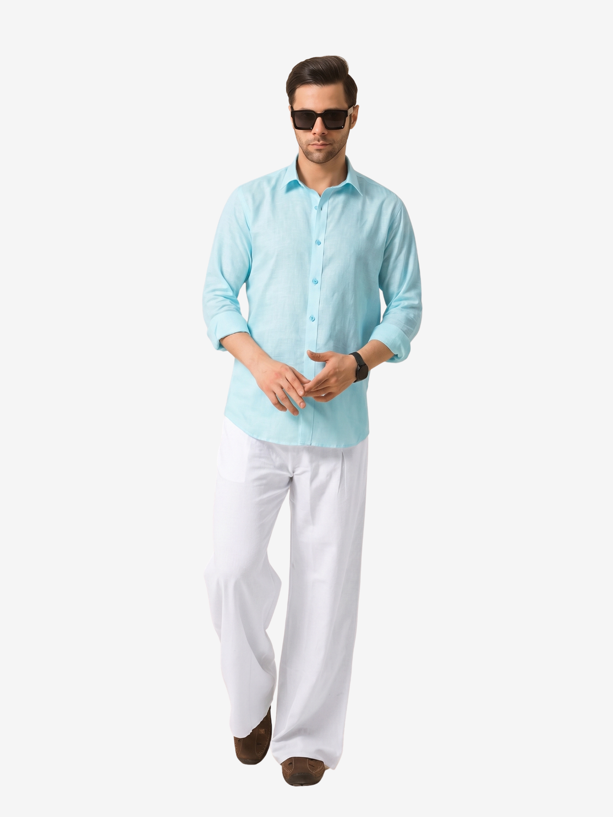 Glacier Blue Linen Shirt
