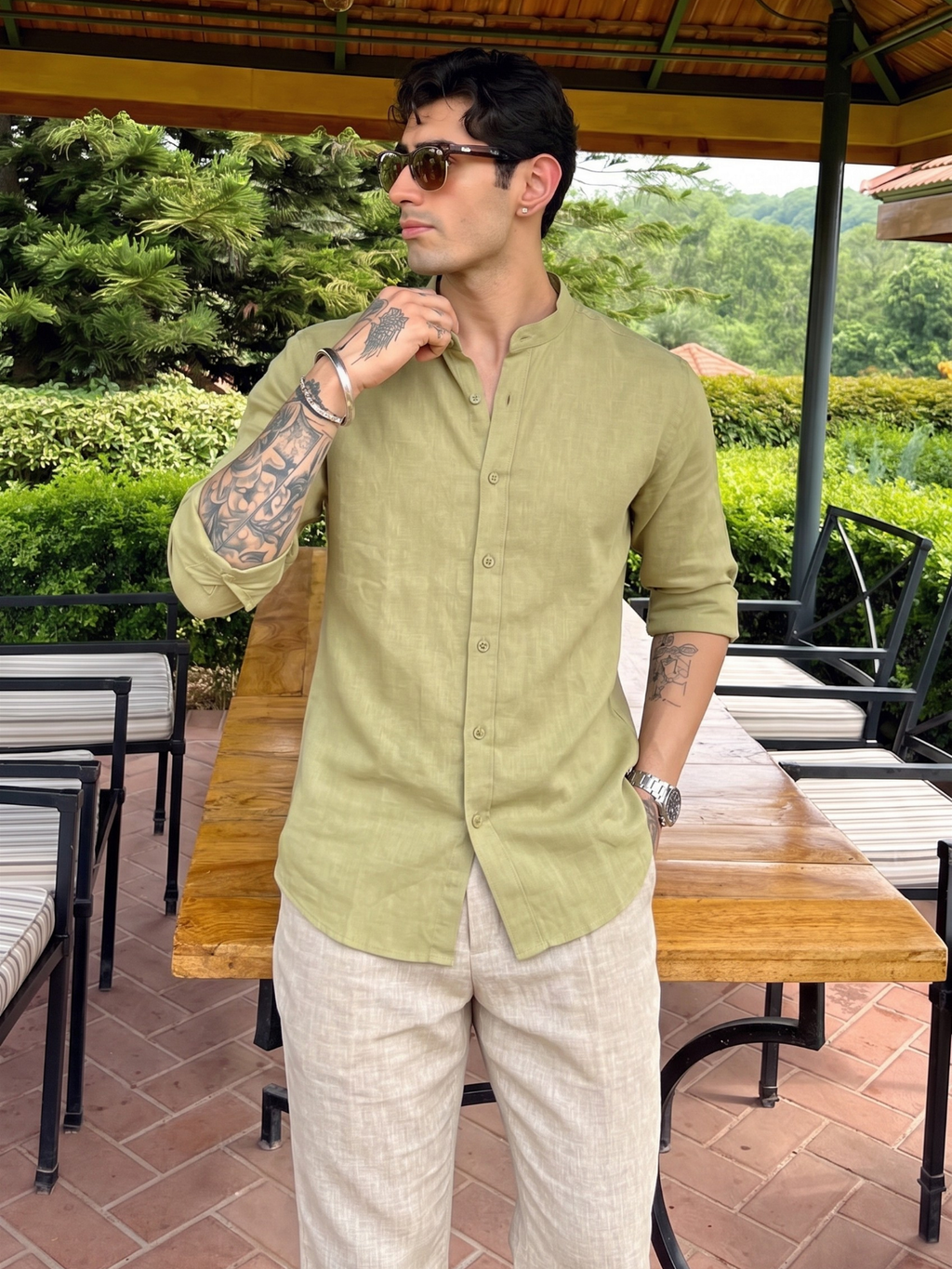 Coastal Sage Linen Shirt