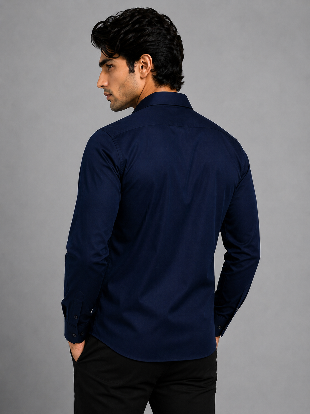 Stellar Stag Blue Hand-Crafted Shirt