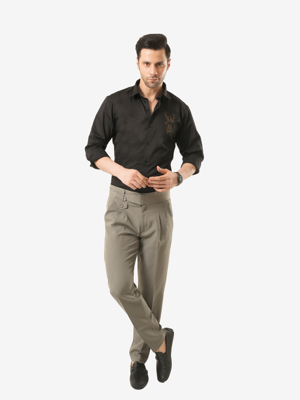 Stellar Stag Black Hand-Crafted Shirt