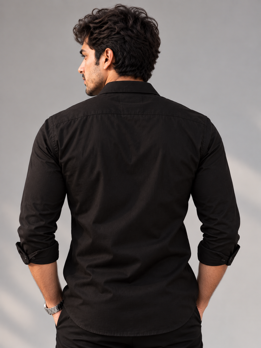 Hand embroidered Night Owl Black shirt