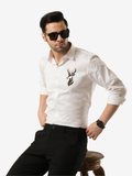 Stellar Stag White Hand-Crafted Shirt