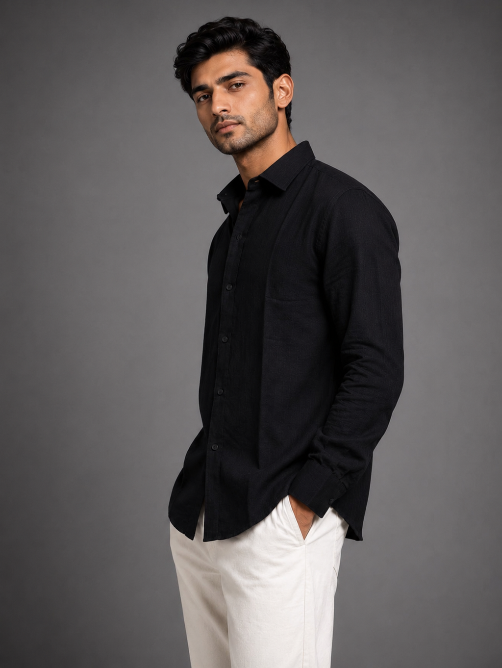 Black Linen Shirt