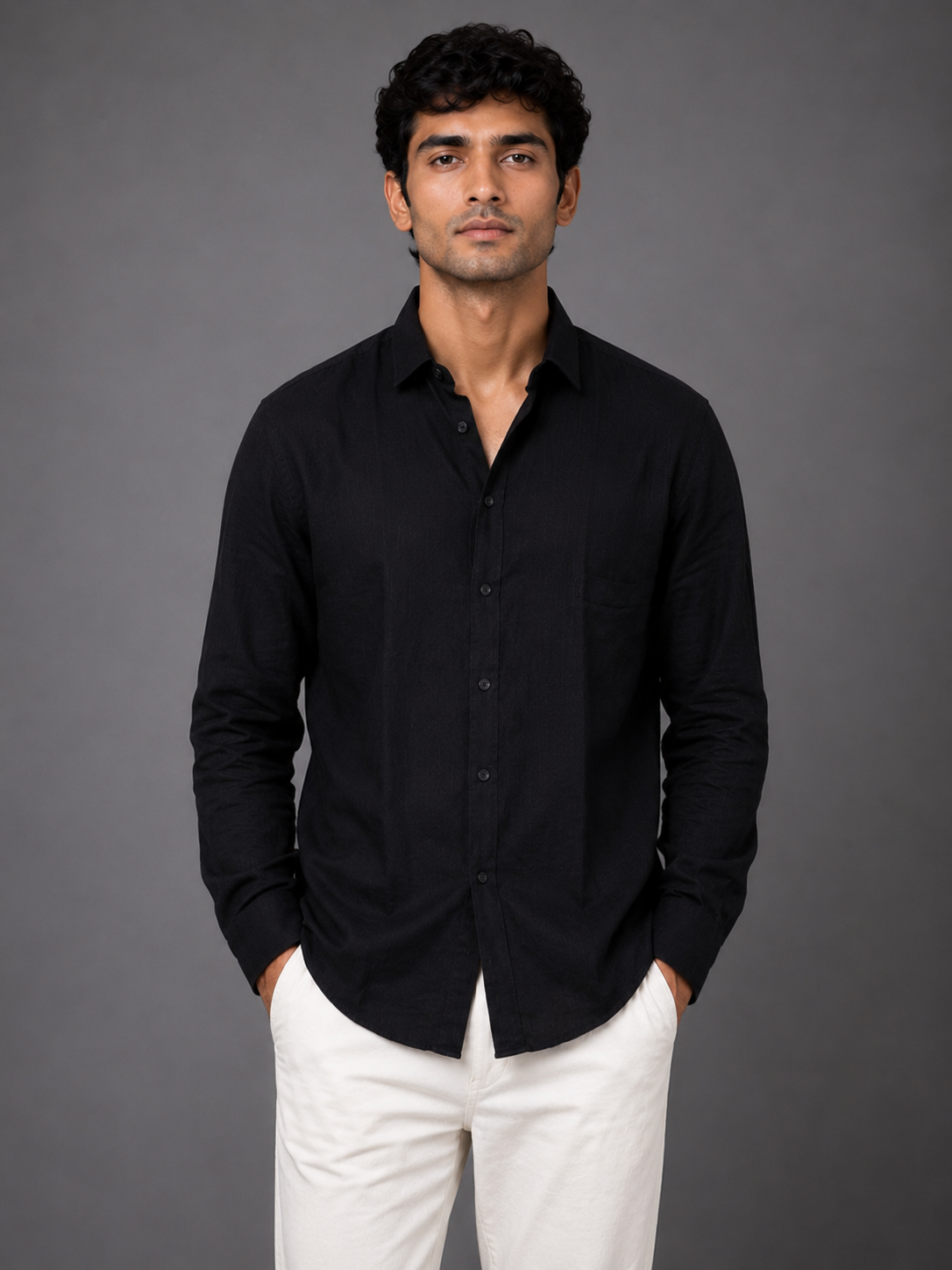 Black Linen Shirt