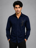 Stellar Stag Blue Hand-Crafted Shirt