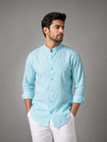Glacier Blue Linen Shirt