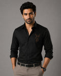 Stellar Stag Black Hand-Crafted Shirt