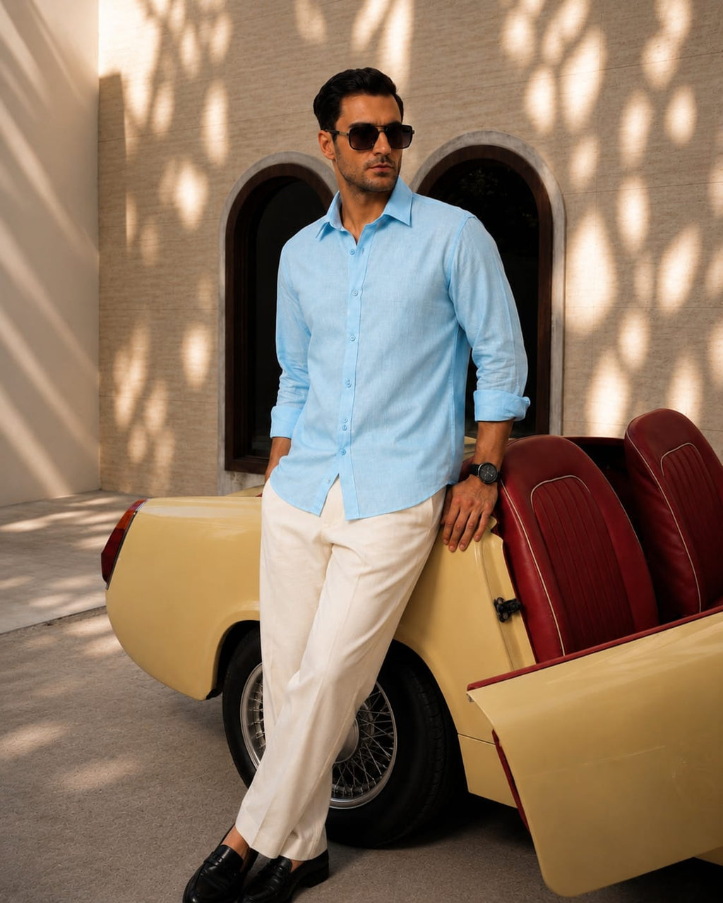 Glacier Blue Linen Shirt